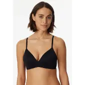 Schiesser Wire-Free, Padded Bra, White - Invisible Soft - Black - 75 C