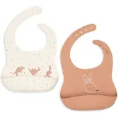 Jollein Bib Silicone - 2 Pack - Beige - 31X21