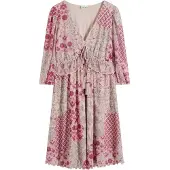 Bonprix Mekko suklaa / roosa / magenta / puuteri