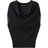 Mango Knitted Sweater With Draped Neck - Black - XS