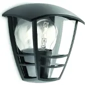 Philips myGarden Creek ulkoseinävalaisin 60W E27 (ei sisällä lamppua), Seinävalaistus ulkotiloihin, Musta, Metalli, IP44, Patio, Puutarha, II