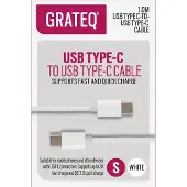 GRATEQ 85056QC USB-C -kaapeli, 1 m, valkoinen