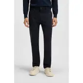 BOSS for man. 50510933 Navy Slim Chino Trousers (36/30), Casual, Cotton