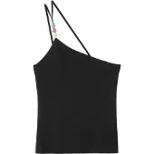 Mango Knit Asymmetric Top - Black - S