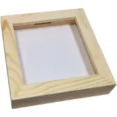 Hobbygroep Wooden Money Box Plexiglass with White Back Medium