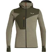 Salewa Puez 2 Dry L/S Hood Full-Zip Tee Fleecetakki Miehet koko M väri oliivinvihreä