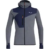 Salewa Puez 2 Dry L/S Hood Full-Zip Tee Fleecetakki Miehet koko M väri harmaa/sininen