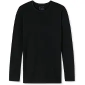 Schiesser White Long-Sleeve Round Neck Shirt - 95/5 - Black - XL