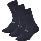 2XU Crew Socks 3 Pack Black/White Urheilusukat 35-37.5
