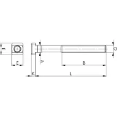 AMF T-urapultti DIN 787-8.8 M20x20x200mm