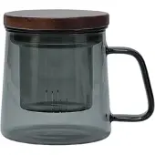 Salt & pepper Luma Grey -muki lasisuodattimella ja kannella, 370 ml
