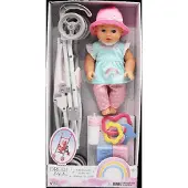 Happy Friend Lotta Doll 30Cm With Stroller Set - Pink - 30 CM