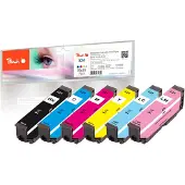 Peach 320164, Musta, Syaani, Vaalea syaani, Vaalea Magenta, Magenta, Keltainen, 7,6 ml, 6,2 ml, 400 sivua, 2000 sivua, Monipakkaus (PI200-509)