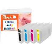Peach PI200-821, Korkea (XL) värintuotto, Musta, Syaani, Magenta, Keltainen, 120 ml, 50 ml, 4 kpl, Monipakkaus