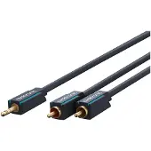 ClickTronic 3,5 mm AUX till RCA-adapterkabel, stereo Premiumkabel 1x 3,5 mm jackkontakt 2x cinchkontakt 1,0 m OFC innerledare
