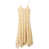 Mango Check Asymmetrical Dress - Yellow - M