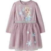 Name it Nmfosimi Frozen Ls Tulle Dress Noos Wdi - Purple - 128