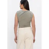 Rosemunde Rwbillie Sl Drape Top - Khaki green - 44
