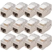 Digitus Suojattu FTP Cat6A kompakti Keystone-liitinmoduuli, Tool-free, hopea, 12kpl