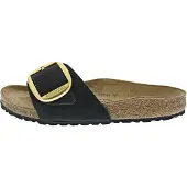 Birkenstock for woman. 1023373 Madrid Big Buckle leather sandals (Narrow Fit) black (42), Flat, None, Casual