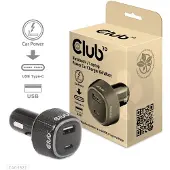 Club 3D 63W autolaturi, USB-C PD, USB-A QC, musta