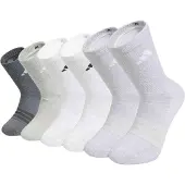 Adidas Urheilusukat 'CUSHIONED CREW 6 PAIR PACK' vaaleanharmaa / meleerattu harmaa / musta / valkoinen