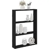 vidaXL Seinähylly musta 43x9x60 cm puupohjainen materiaali
