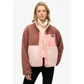 Superdry Fleecetakki ruskea / roosa / pastellinpinkki
