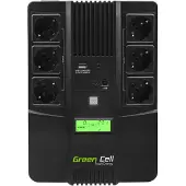 Green Cell – AiO 800VA 480W Überspannungsschutz 230V Black (UPS06)
