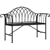 vidaXL 2-istuttava Puutarhapenkki 128 cm musta teräs