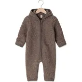 Huttelihut Pram Suit Wool Fleece - Brown - 68