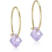 Blomdahl GT Ear Ring 14 mm, Bicone 6 mm Violet