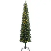 Keinotekoinen kapea joulukuusi, 150 LED-valoa, 150 cm
