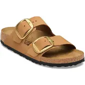 Birkenstock for woman. 1032989 Brown Nubuck Arizona Big Buckle Leather Sandals (Narrow Fit) (36), Flat, Suede, None, Casual