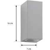 LUCANDE Ulkovalaisin , Xava, himmennettävä, Harmaa, Parveke, Alumiini, Moderni