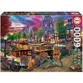 Educa Biking In Amsterdam 6000p palapeli
