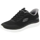 SKECHERS Matalavartiset tennarit 'SUMMITS - LEYTER' vaaleanharmaa / musta