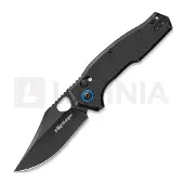 Fox Edge Crew Clip Point - Blackwash - G10 kääntöveitsi, musta