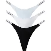 Calvin Klein Underwear Stringit pastellinsininen / musta / valkoinen