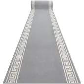 Rugsx Alfombra de pasillo BCF MORAD Grek griego gris 80 cm 80x440 cm