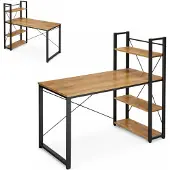 INNE Suuri työpöytä hyllyillä, oksainen tammi, toimistoon, 120x60x120 VB6O Begryf