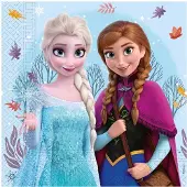 Globos Nordic Frozen-paperilautasliinat Frozen Elsa Anna Syntymäpäivä 33x33cm 20 kpl.