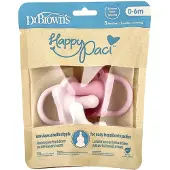 Dr. Brown's , HappyPaci, 0-6 Kuukautta, Pinkki, Vaalean Pinkki & Valkoinen, 3 Kappaletta