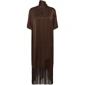 Soaked Slverona Fringe Dress - Brown - XS
