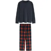 Next Pitkä pyjama laivastonsininen / punainen