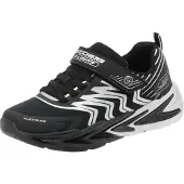 SKECHERS Tennarit 'FLEX-GLOW ULTRA' musta / hopea / valkoinen