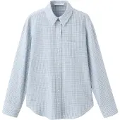 Mango Check Cotton Shirt - Blue - M