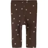 Name it Leggingsit 'NBMLARIS' tummanruskea / valkoinen