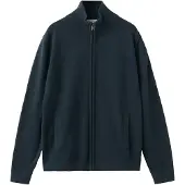 Mango Zipped Knit Cardigan - Navy - 140