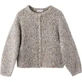 Mango KIDS Neuletakki 'LU' kerma / vaaleansininen / suklaa